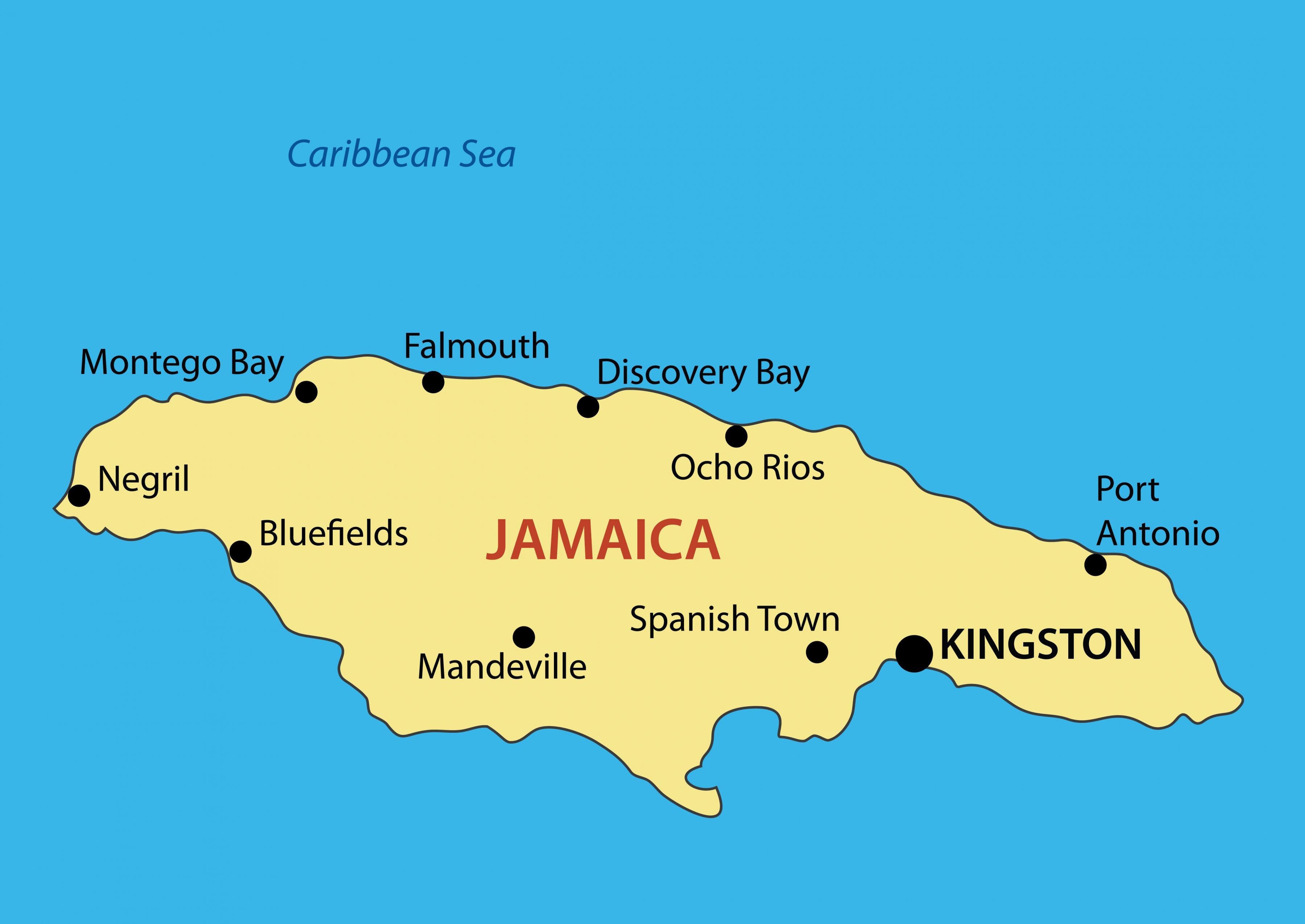 Jamaika Landkarte