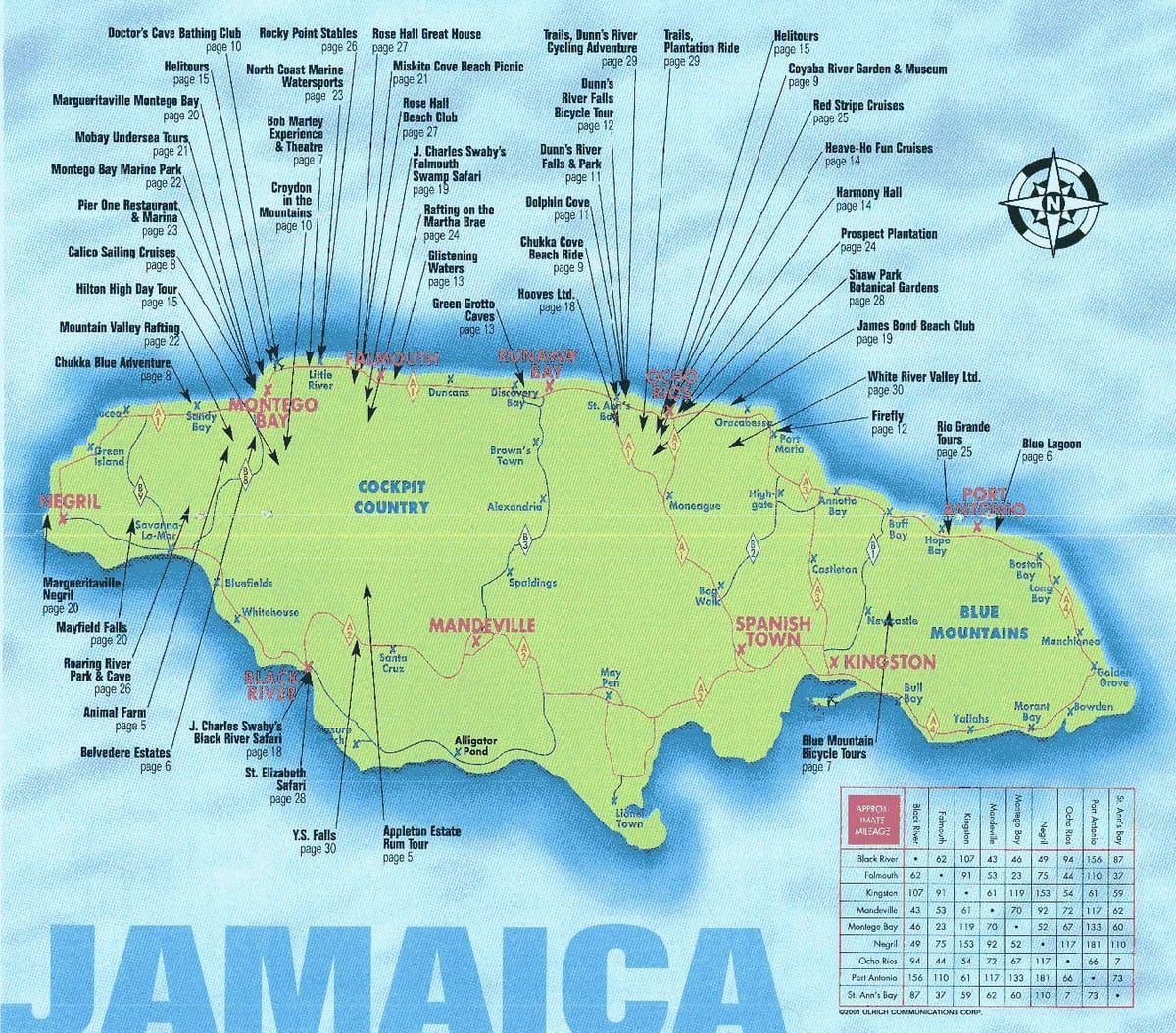 Karte von bloody bay jamaica resort 