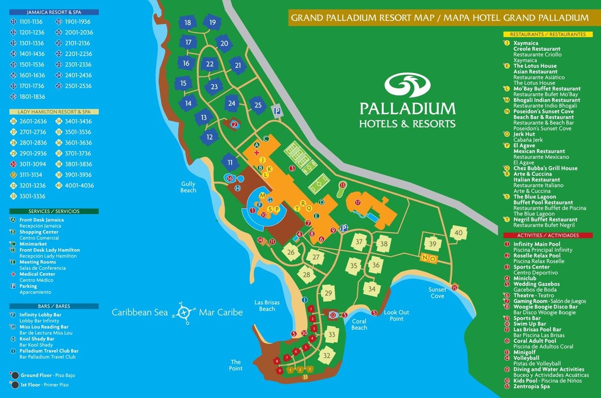 Karte von grand palladium jamaica resort