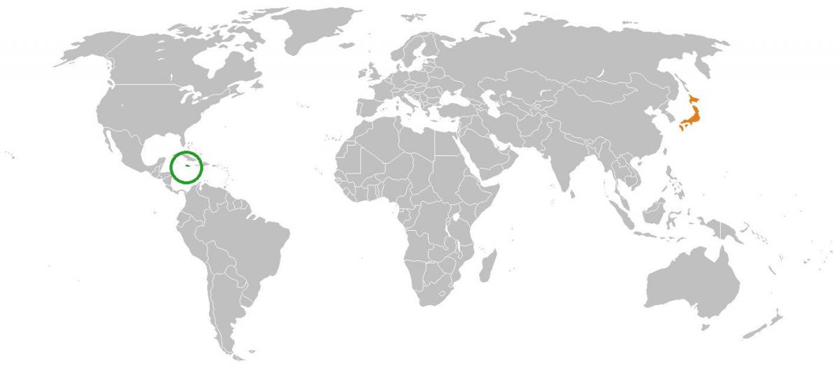 Jamaika auf der Karte der Welt