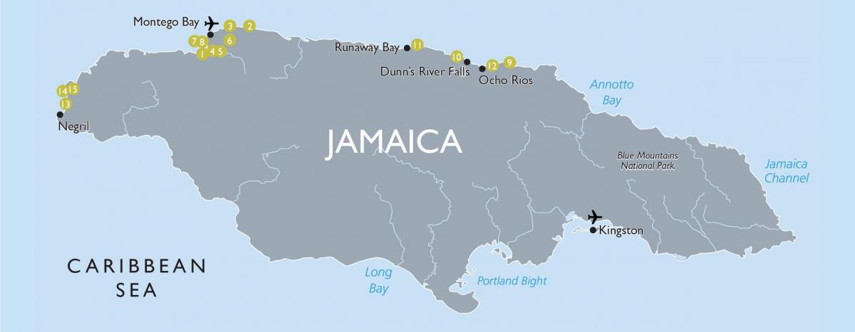 Karte der Flughäfen in Jamaika