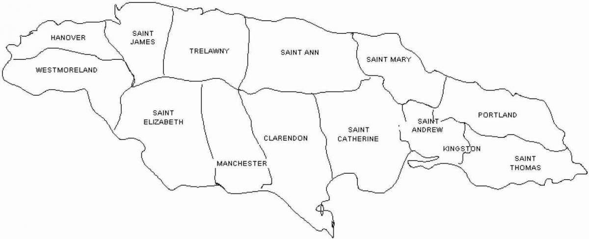 Jamaika Karte und Pfarreien