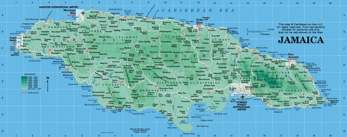 eine Karte von Jamaika