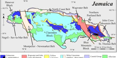 Karte der geologischen Jamaika