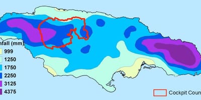 Karte von Jamaika Klima