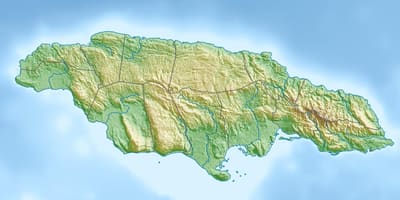 Karte der relief Jamaika